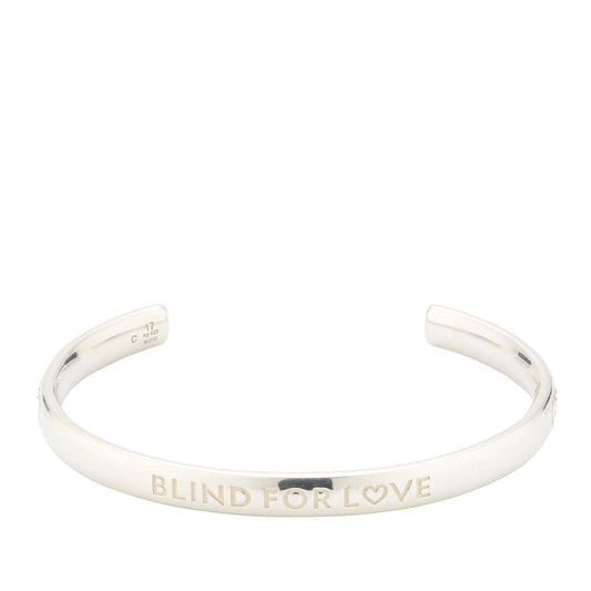 BLIND FOR LOVE Sterling Silver 6mm Bangle Bracelet
