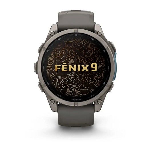 Garmin Fenix 9 47mm AMOLED Titanium with Pebble Grey Silicone Band