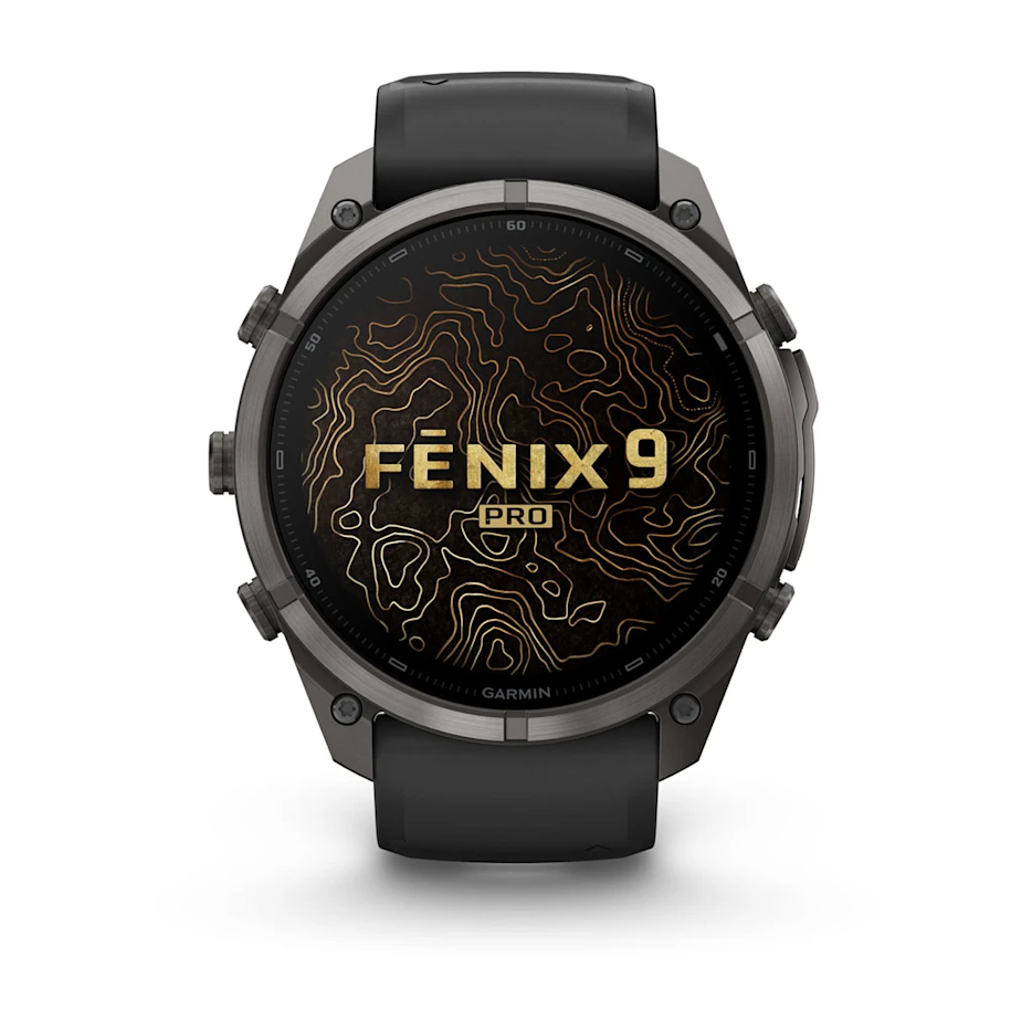 Garmin Fenix 9 Pro 51mm AMOLED Carbon Gray DLC Titanium with Black/Pebble Grey Silicone Band