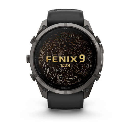 Garmin Fenix 9 Pro 51mm AMOLED Carbon Gray DLC Titanium with Black/Pebble Grey Silicone Band