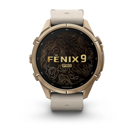 Garmin Fenix 9 Pro 43mm AMOLED inReach Autumn Gold Titanium with Bone Leather Band