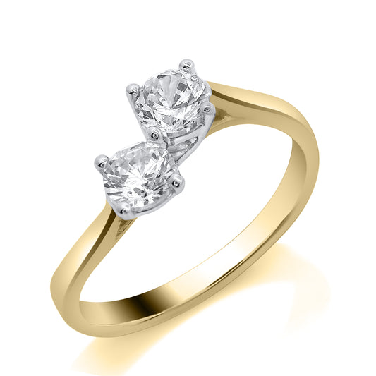 9ct YG 0.50ct 2 Stone Diamond Ring