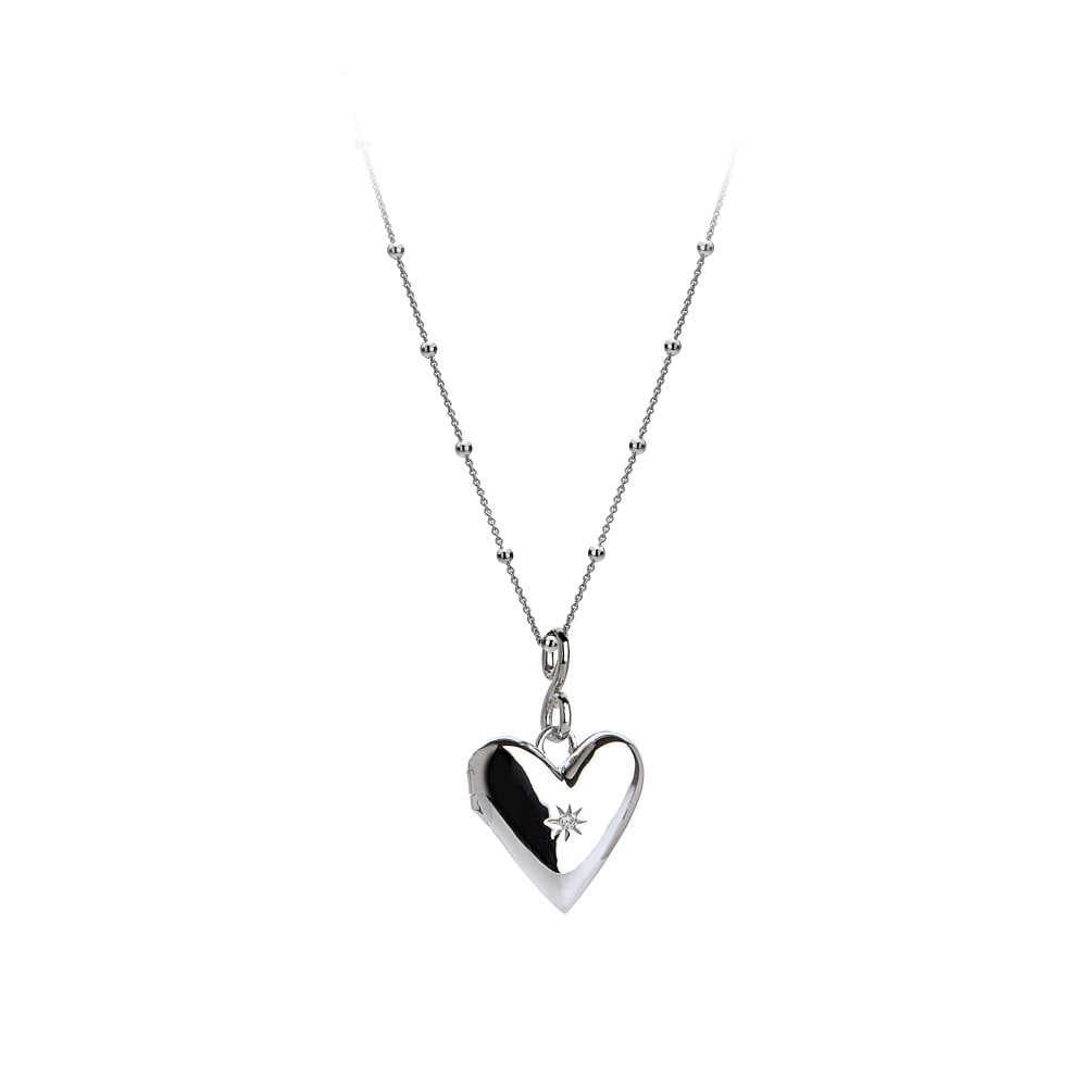 Silver Romantic Heart Locket Necklace