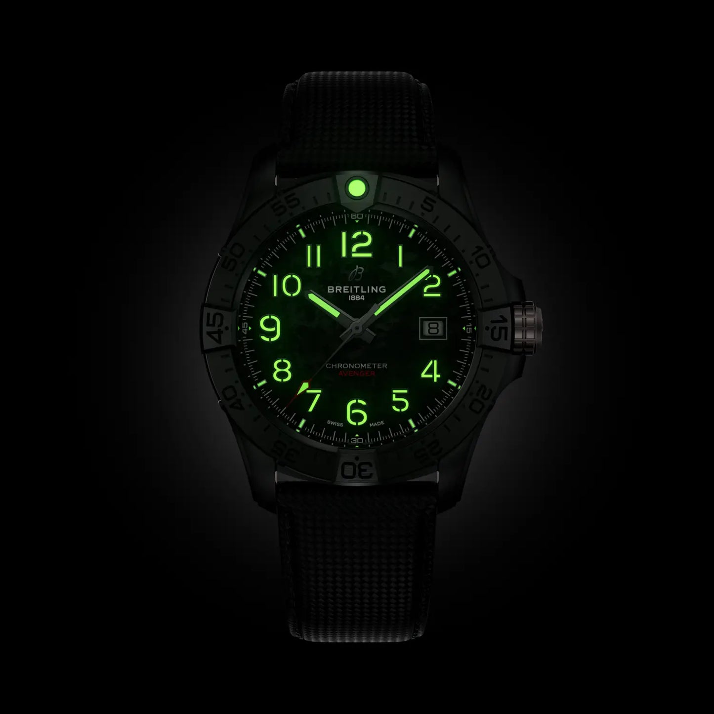 Avenger Automatic 42 Night Mission | 42mm Ceramic Case Leather Strap