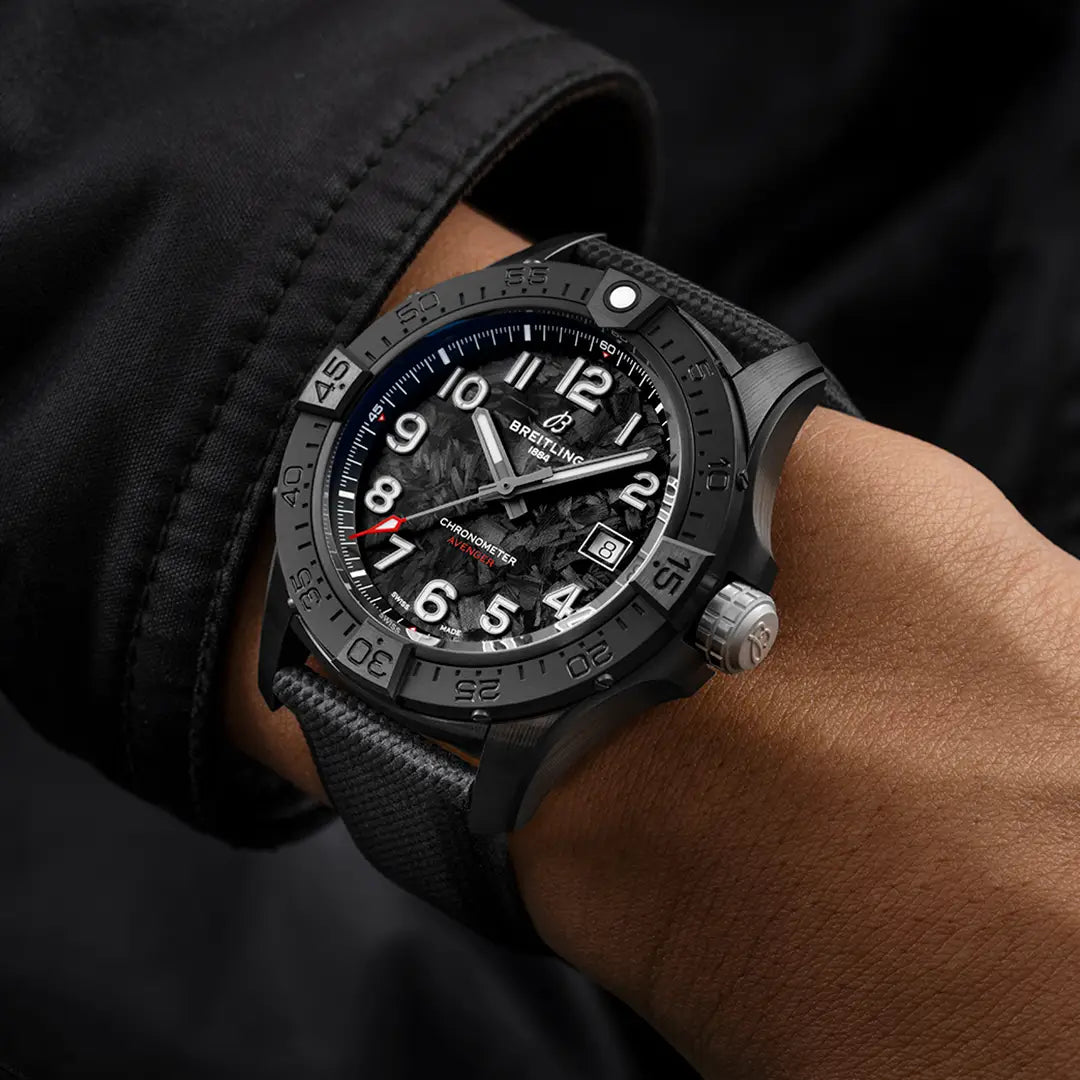 Avenger Automatic 42 Night Mission | 42mm Ceramic Case Leather Strap