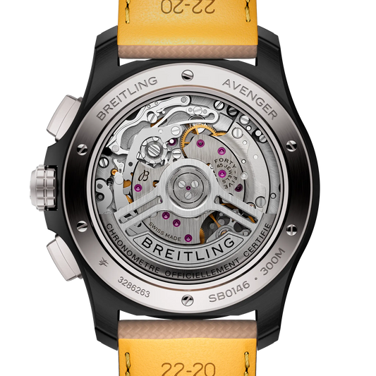 Avenger B01 Chronograph 42 Night Mission | 42mm Ceramic Case Leather Strap
