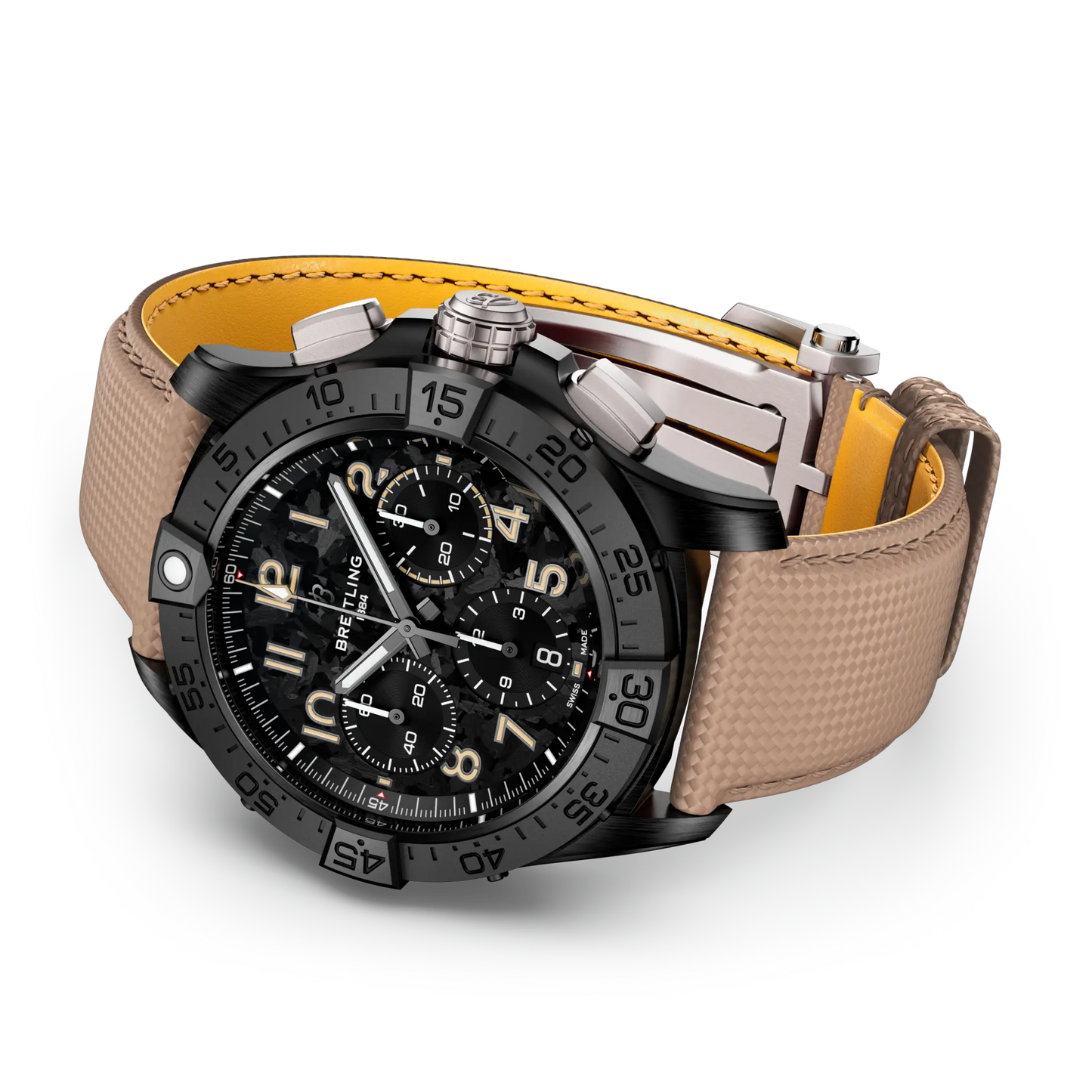 Avenger B01 Chronograph 42 Night Mission | 42mm Ceramic Case Leather Strap