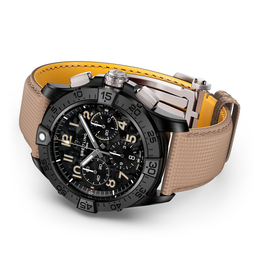 Avenger B01 Chronograph 42 Night Mission | 42mm Ceramic Case Leather Strap