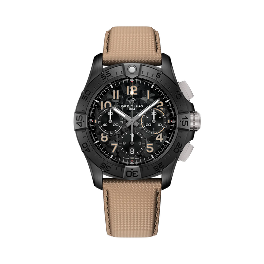 Avenger B01 Chronograph 42 Night Mission | 42mm Ceramic Case Leather Strap