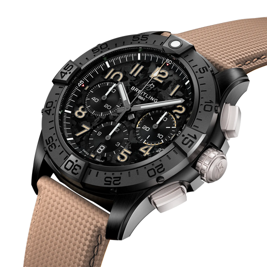 Avenger B01 Chronograph 42 Night Mission | 42mm Ceramic Case Leather Strap