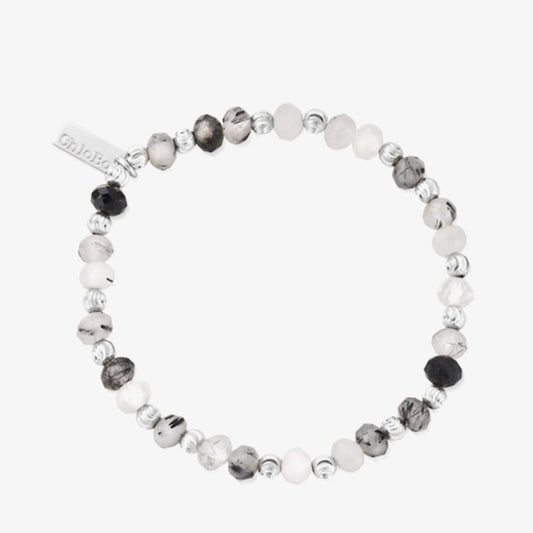 Balanced Energy Black Quartz Stone Beaded Bracelet