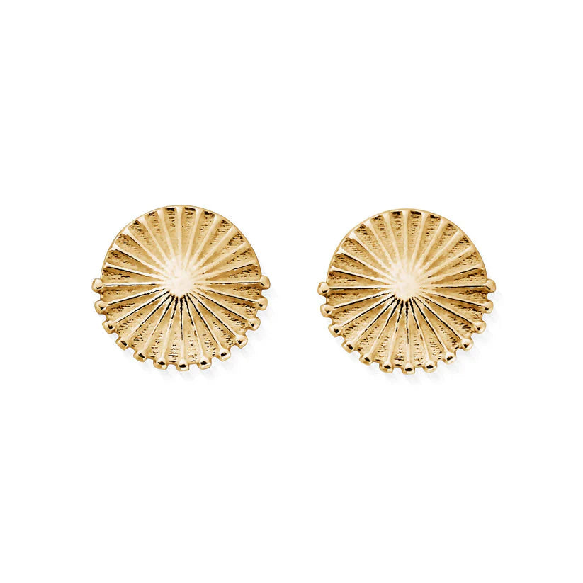 Sunburst Stud Earrings - Gold