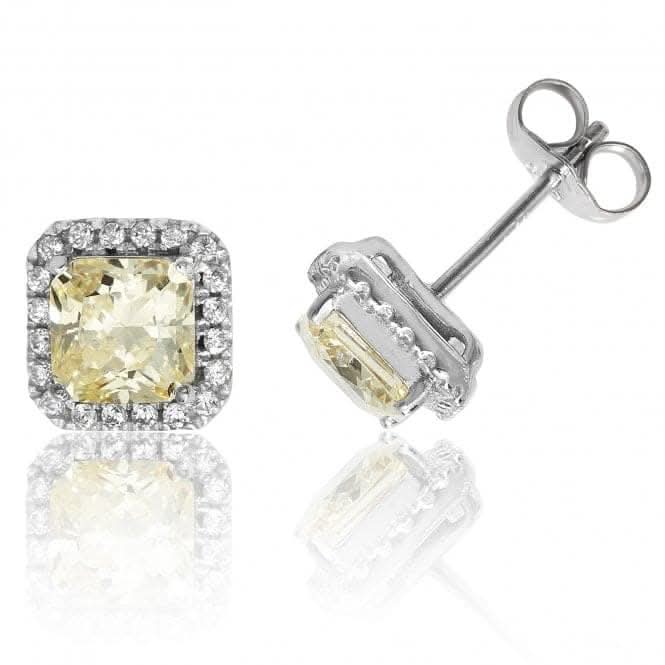 Halo yellow stud earrings