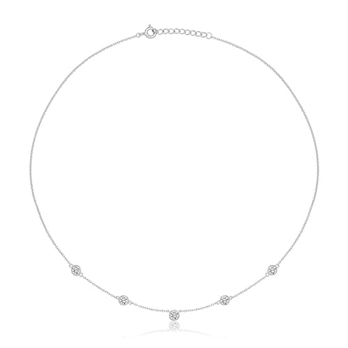CZ By The Yard Necklet - Rhodium Plated
