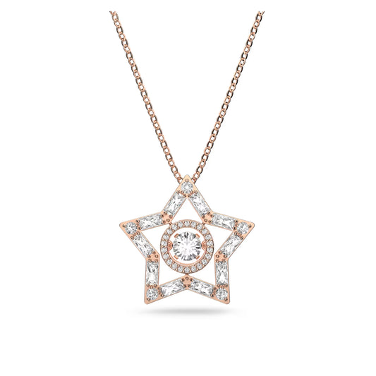 Stella Crystal White Rose Gold-tone Pendant