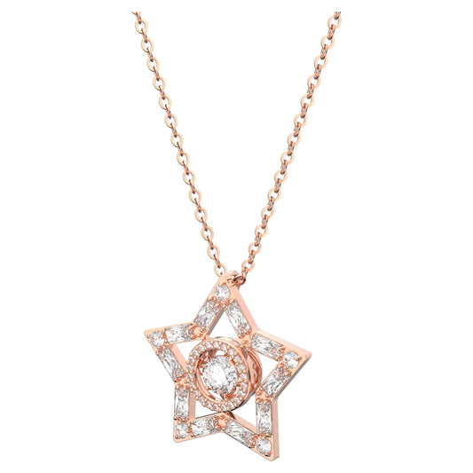 Stella Crystal White Rose Gold-tone Pendant