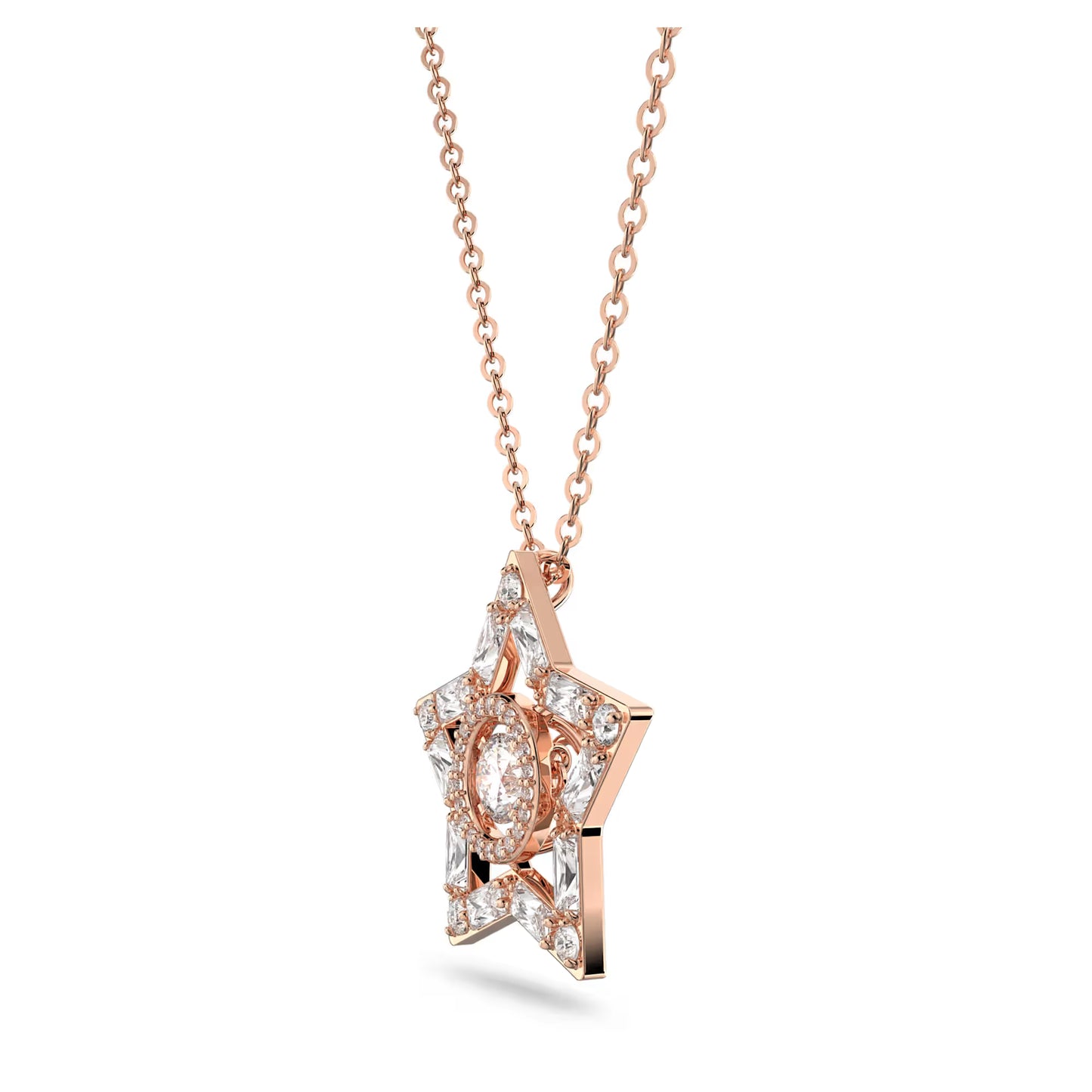 Stella Crystal White Rose Gold-tone Pendant