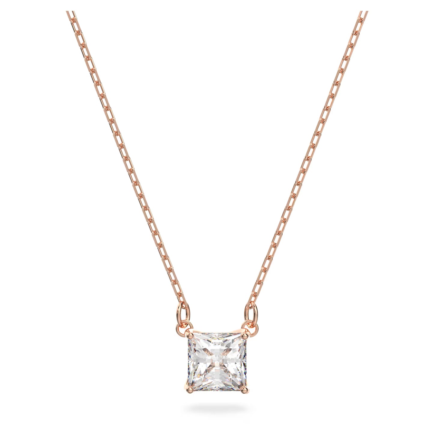 Attract Necklace White, Rose-gold tone plated