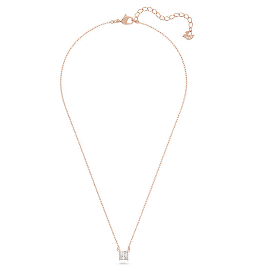 Attract Necklace White, Rose-gold tone plated