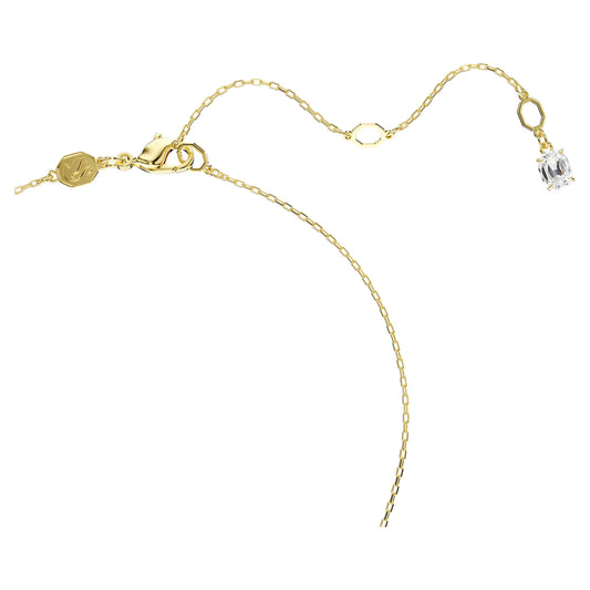 Stilla Attract pendant, Round cut, White, Gold-tone plated