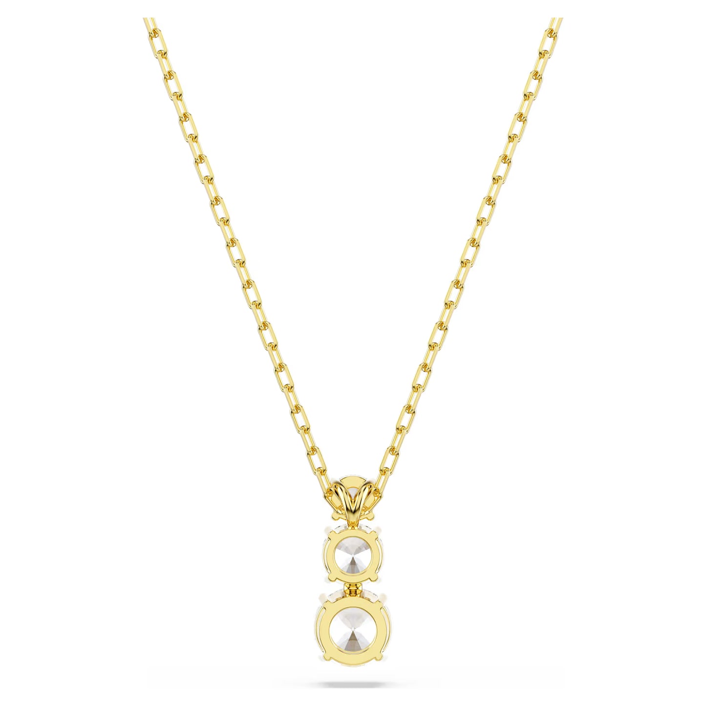 Stilla Attract pendant, Round cut, White, Gold-tone plated