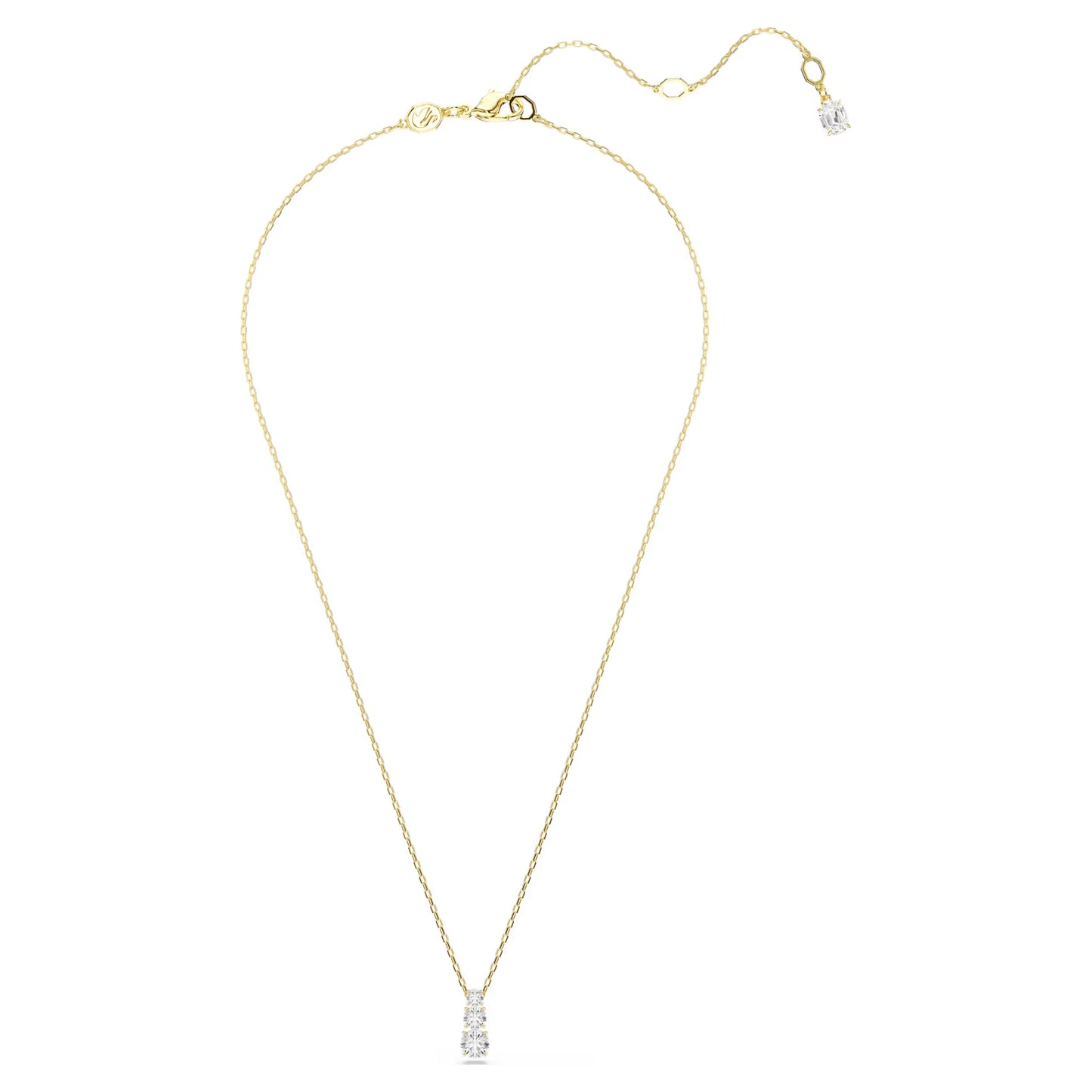Stilla Attract pendant, Round cut, White, Gold-tone plated