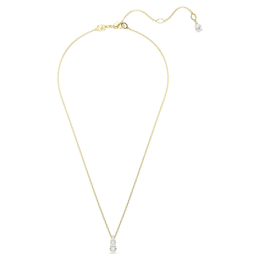 Stilla Attract pendant, Round cut, White, Gold-tone plated