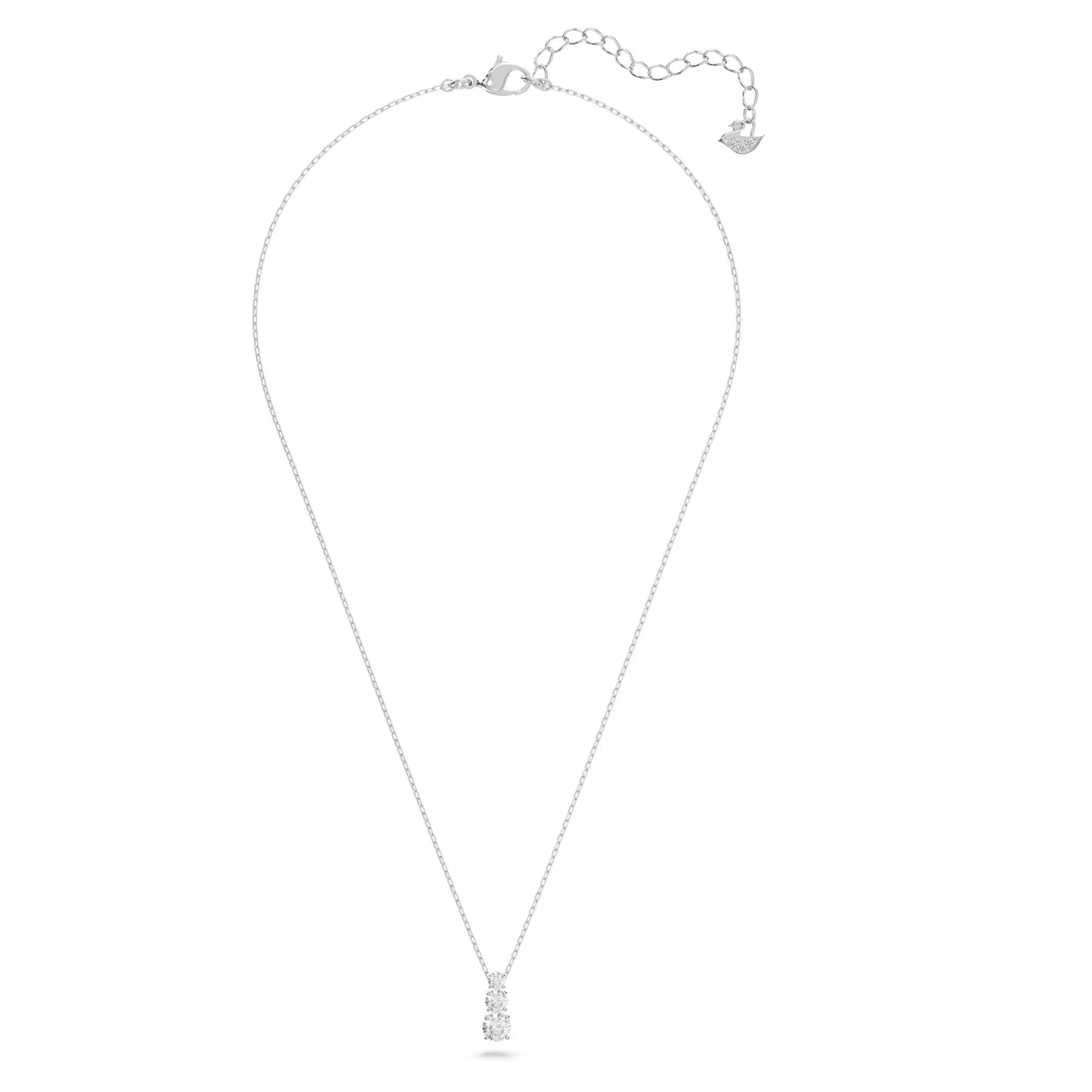 Stilla Attract pendant, Round cut, White, Rhodium plated