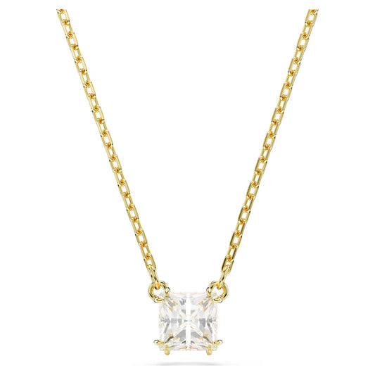 Stilla pendant, Square cut, White, Gold-tone