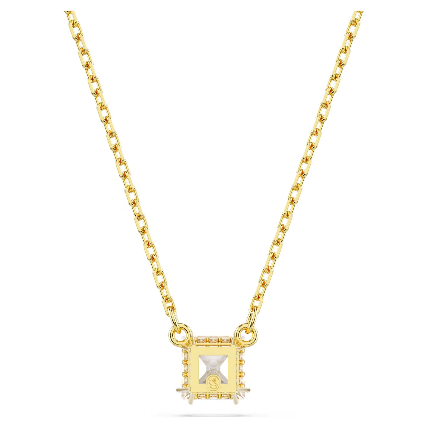 Stilla pendant, Square cut, White, Gold-tone