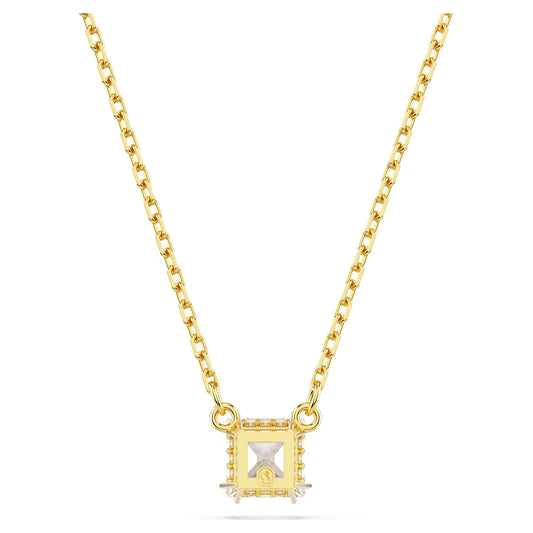 Stilla pendant, Square cut, White, Gold-tone