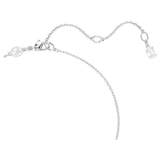 Stilla pendant, Square cut, White, Rhodium plated