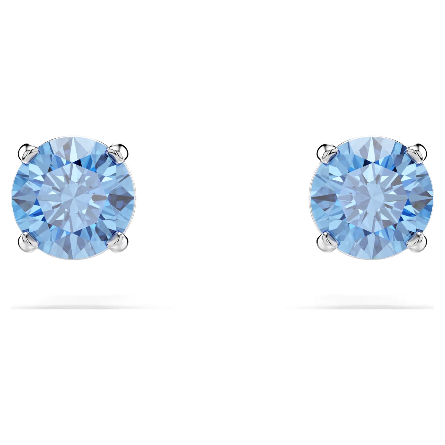 Stilla Attract stud earrings, Round cut, White, Rhodium plated