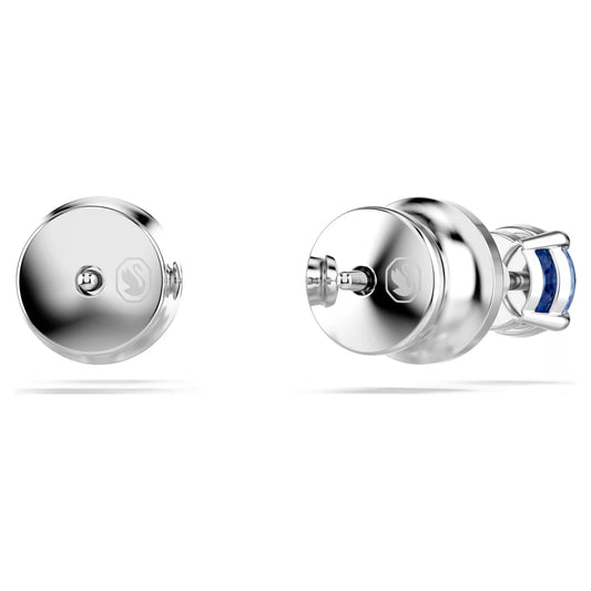 Stilla Attract stud earrings, Round cut, White, Rhodium plated