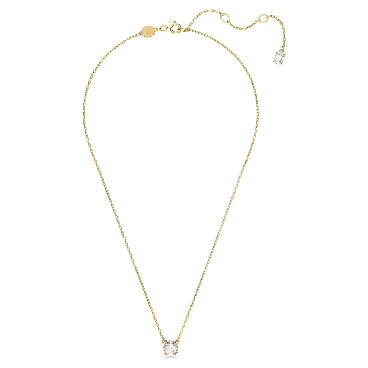 Constella pendant, Round cut, White, Gold-tone