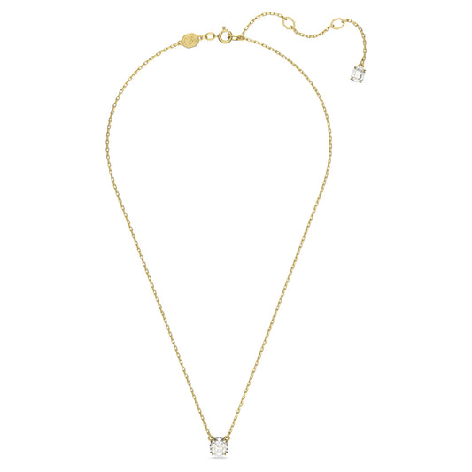 Constella pendant, Round cut, White, Gold-tone