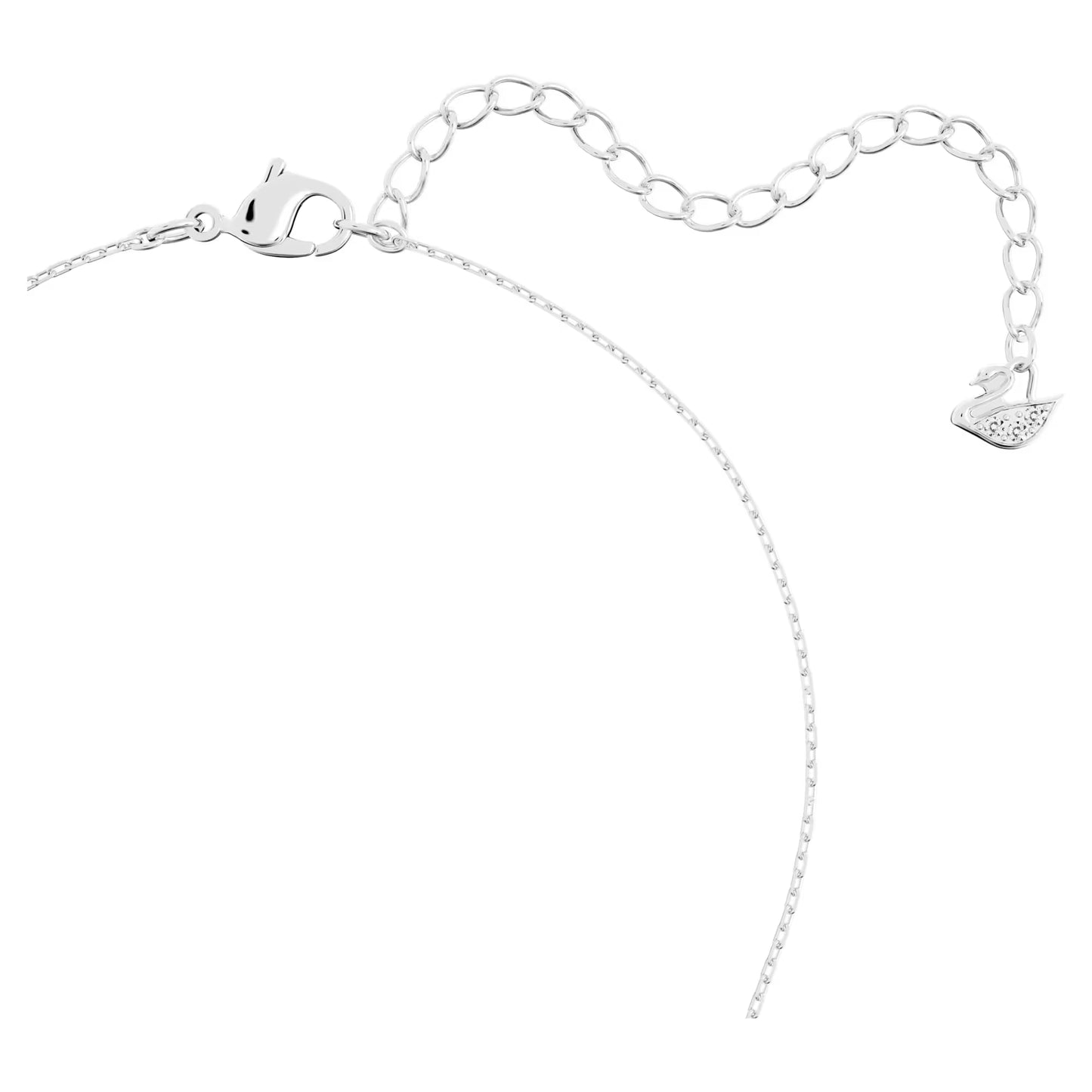 Stilla pendant, Round cut, White, Rhodium plated