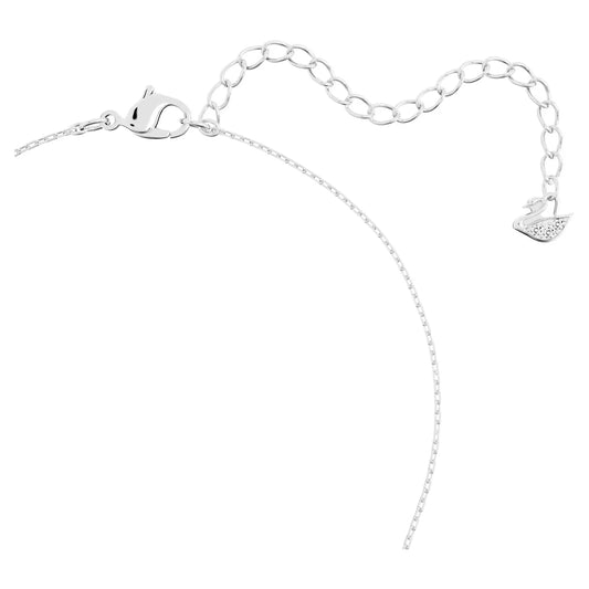 Stilla pendant, Round cut, White, Rhodium plated