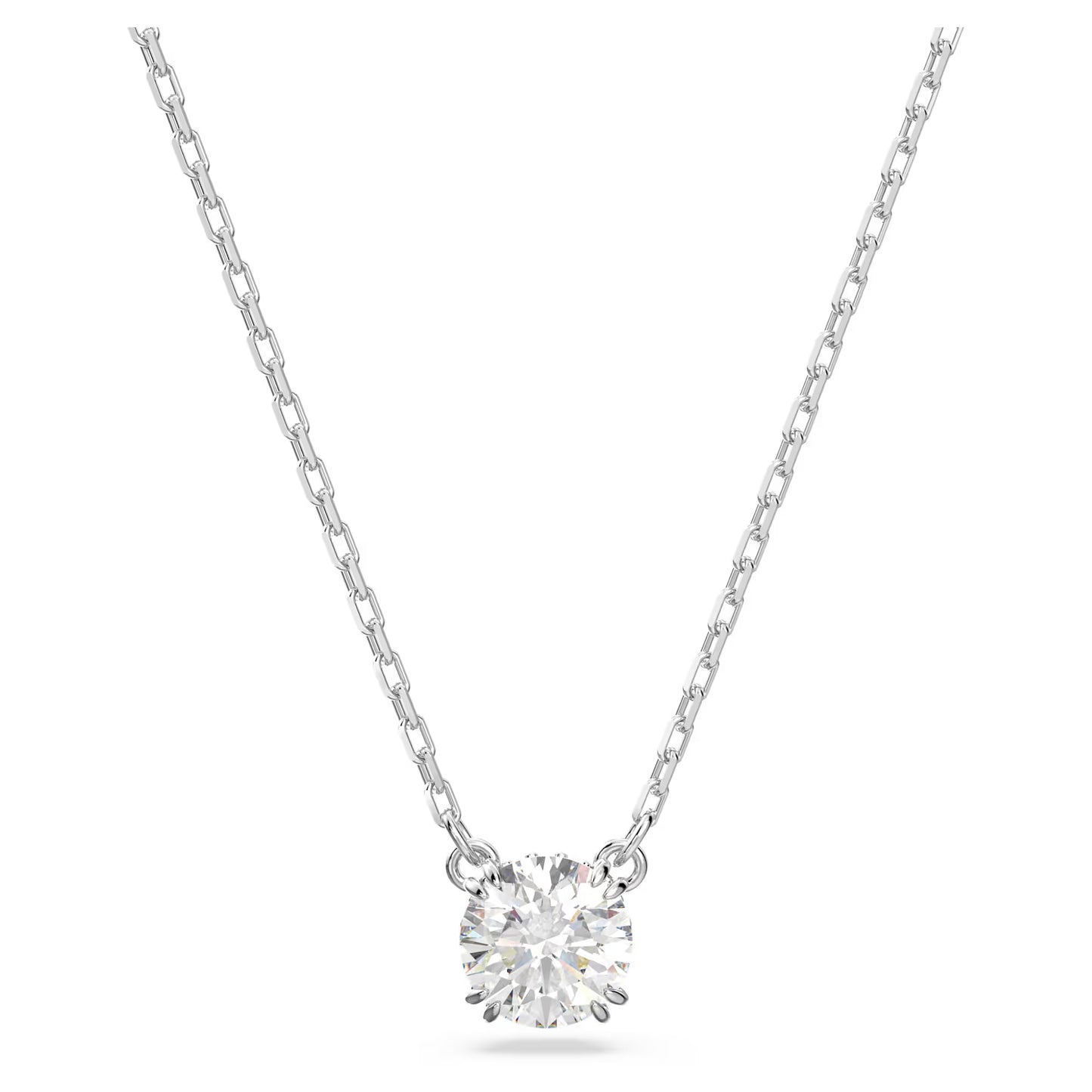 Constella pendant, Round cut, White, Rhodium