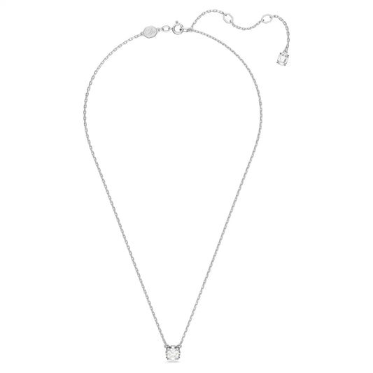 Constella pendant, Round cut, White, Rhodium