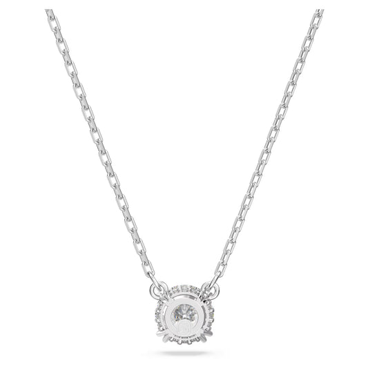 Constella pendant, Round cut, White, Rhodium