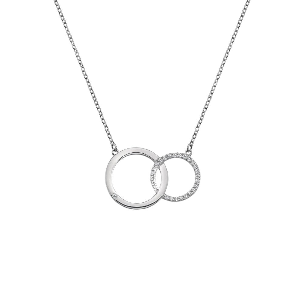 Two Circle Silver Necklace