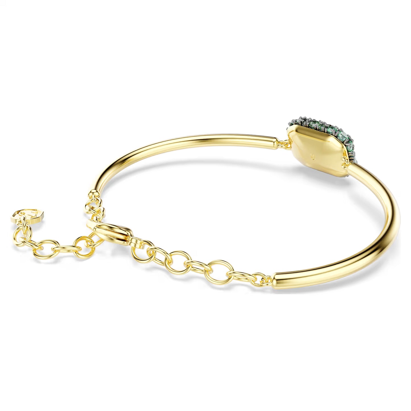 Sublima bangle, Octagon cut, Green, 18K gold finish