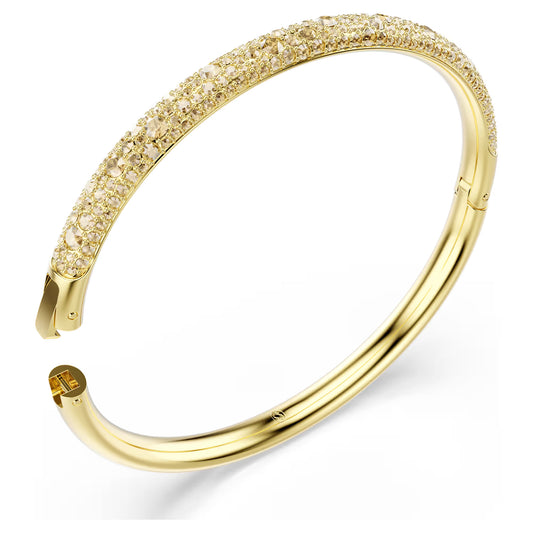 Sublima bangle, Snow pavé, Gold tone, Gold-tone plated