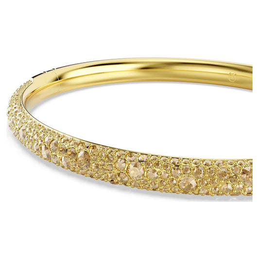 Sublima bangle, Snow pavé, Gold tone, Gold-tone plated