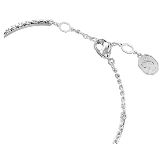 Sublima bangle, White, Rhodium plated, Medium