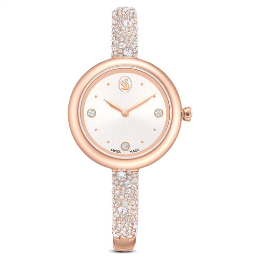 Sublima bangle watch, Swiss Made, Metal bracelet, Rose gold tone, Rose gold-tone finish