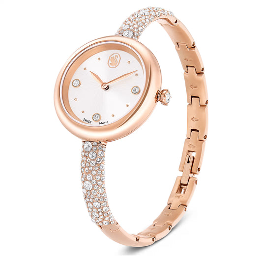 Sublima bangle watch, Swiss Made, Metal bracelet, Rose gold tone, Rose gold-tone finish