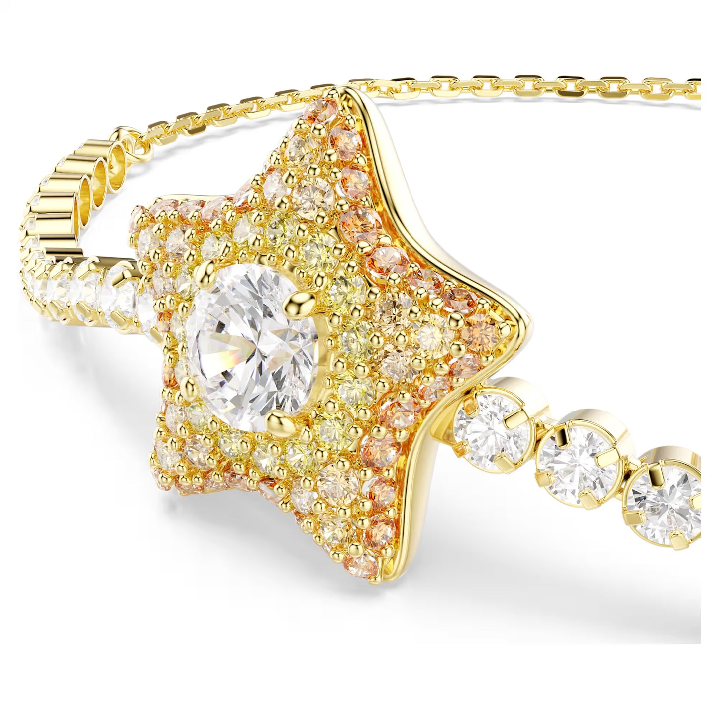 Sublima bracelet, Round cut, Star, Multicoloured, 18K gold finish