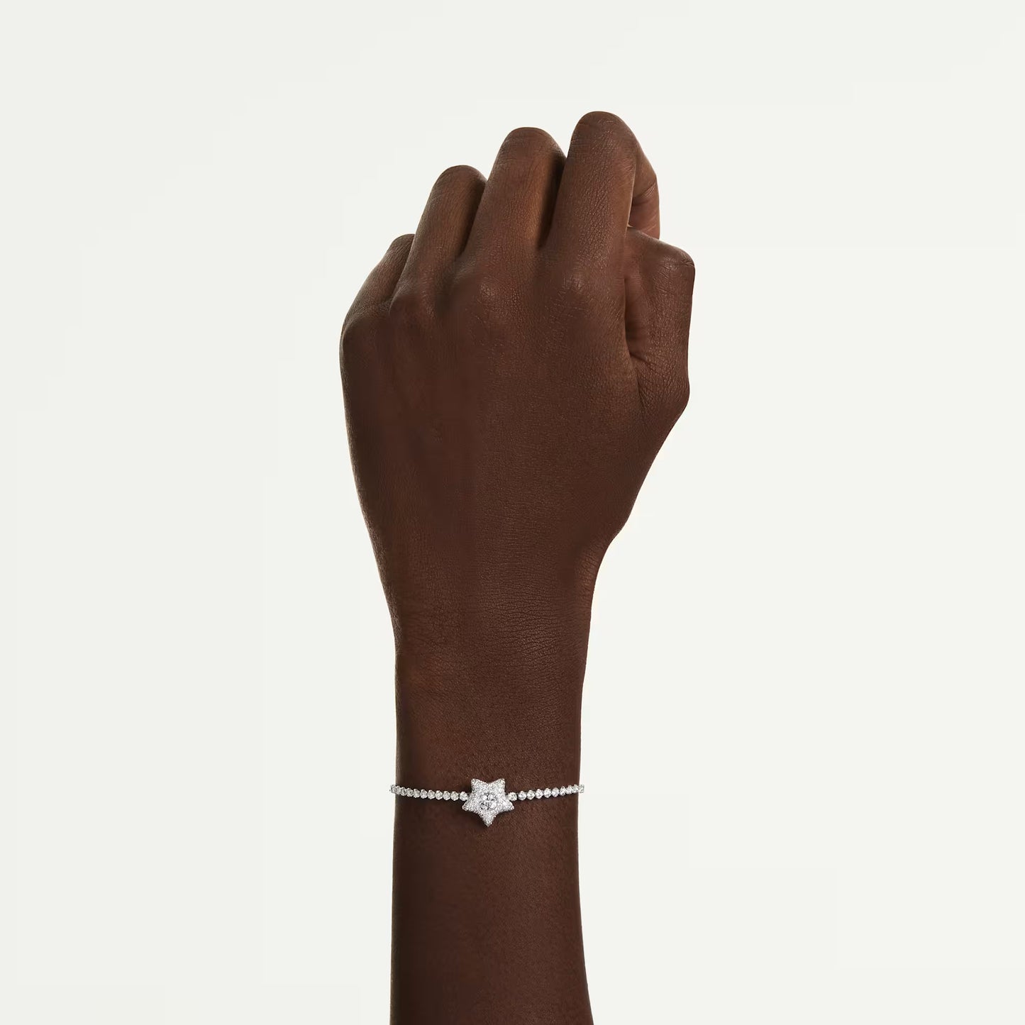 Sublima bracelet Round cut, Star, White, Rhodium plated